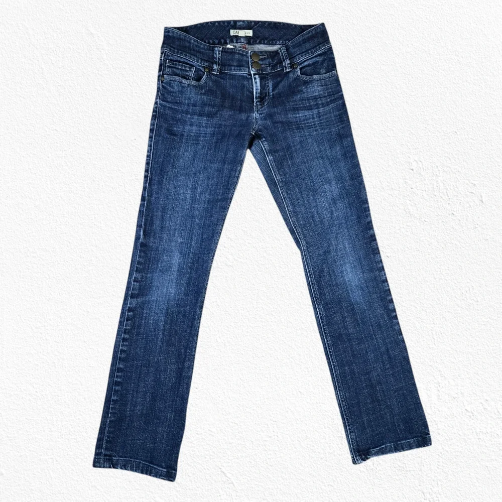 Y2K Vintage CAbi Dark Wash Low Rise Straight Leg Lou Lou Style 201 Jeans Size 4